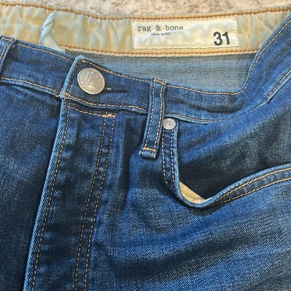 rag & bone Blue cropped Flare Wide Leg Jeans size 31 - Picture 4 of 10